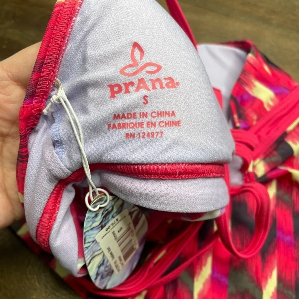 Prana Pink Cyra Tankini Swimsuit Top Size Small US 4-6 Modest Full Coverage Swim